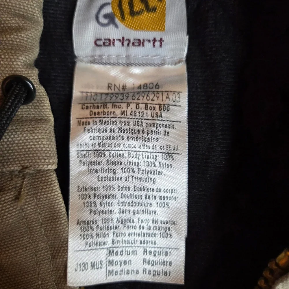 Carhartt J130 MUS Sandstone Active Jacket‎ Mushroom Tan Mens Medium Regular